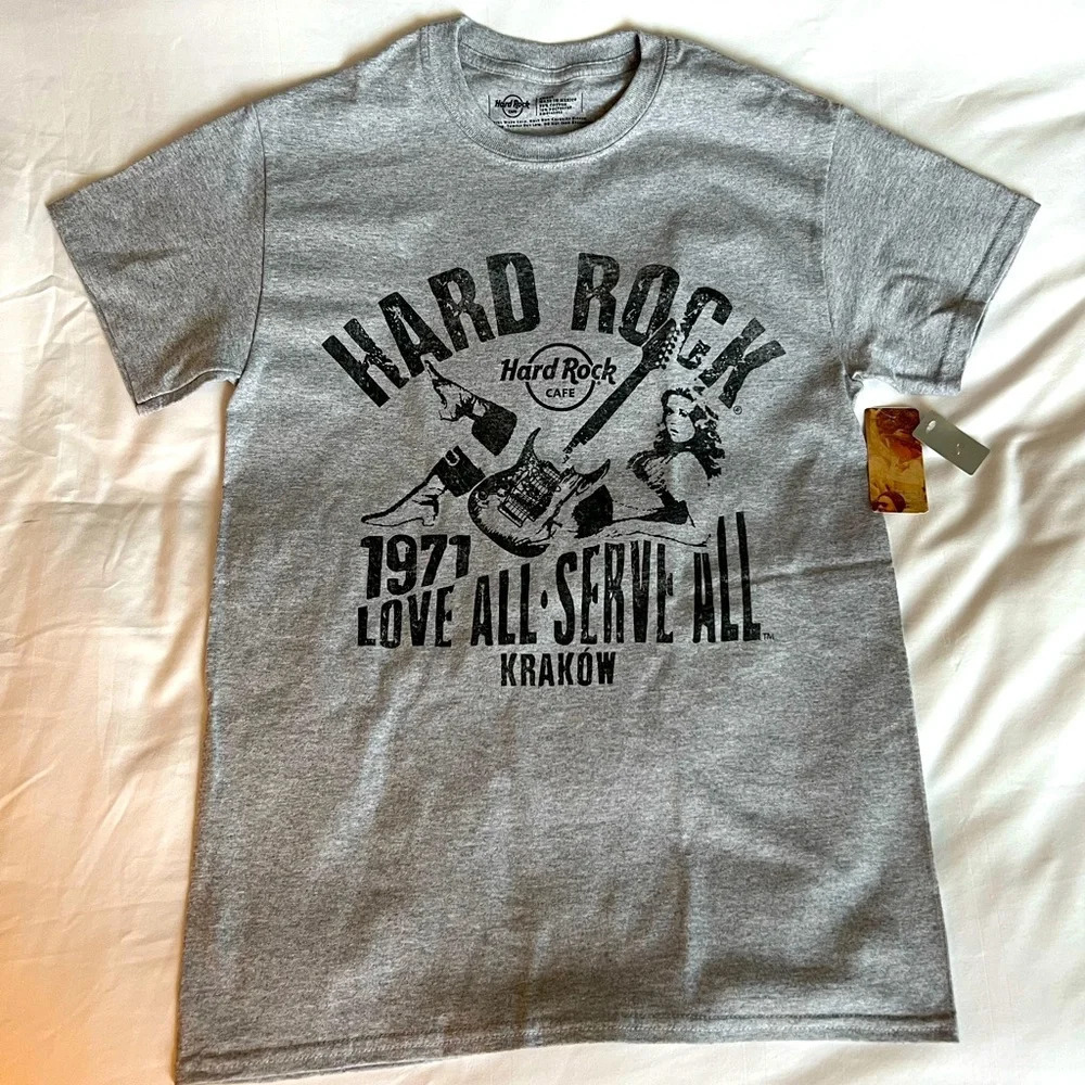 NEW Hard Rock Cafe Krakow 1971 Love All Serve All - Small